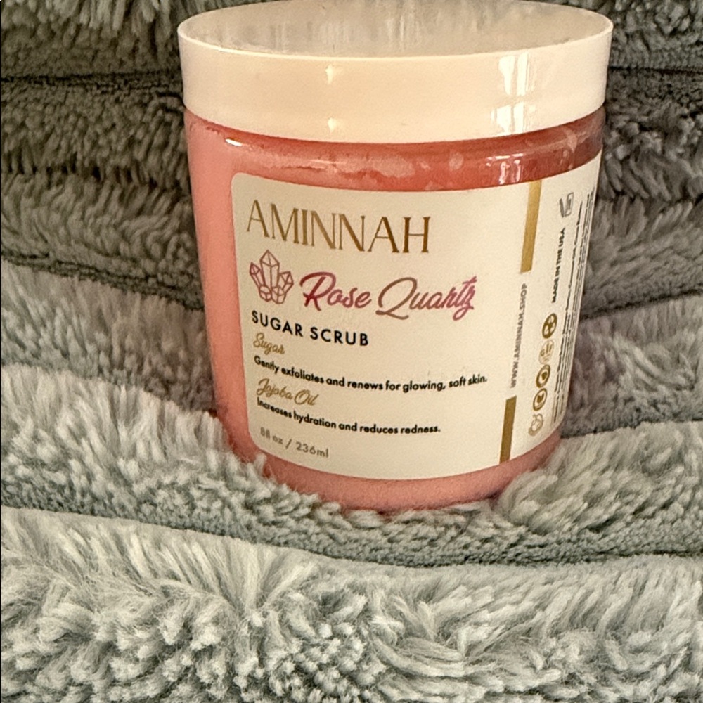 Rose Quartz Sugar Scrub - Pink 8 fl oz NWOT Aminnah